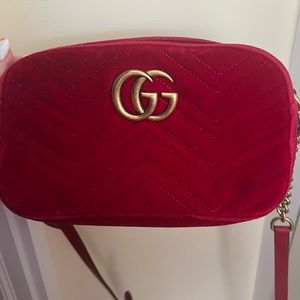 GUCCI Marmont red velvet Crossbody/Shoulder bag